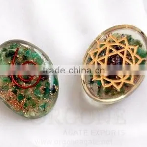 Orgone Engraved Heart Chakra Oval : Manufacturer Orgonite Chakra Oval thumbnail-1
