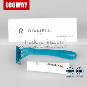Hotel Disposable Shaving Razor With Shaving Cream Double Edge Razor for Men thumbnail-1