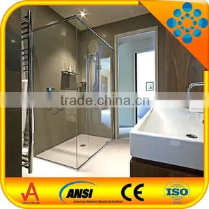 High Quality 8mm Tempered Shower Door Glass With Straight Polished Edges and Cut-outs thumbnail-1