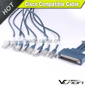 10ft CAB-OCTAL-ASYNC Cisco Compatible 8-Lead Octal Cable 68-Pin to 8-Male RJ45s 72-0845-01 Quality Choice thumbnail-3