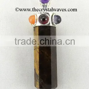 Tiger Eye Agate Pencil Chakra Pendant thumbnail-1