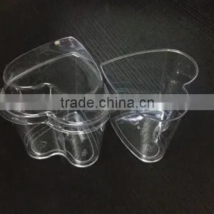 4.5oz Heart-shaped Ice Cream Yogurt Tiramisu Mousse Cake Plastic Cup PS Plastic Cup With Lid thumbnail-1