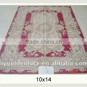 10x14 Hand Knotted Aubusson Area Wool Rugs thumbnail-1