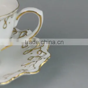 Handmade Ceramic Coffee Cup, 4.5'' Coffee Cup, 200 ml Coffee Cup With Saucer thumbnail-5