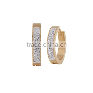 Fashion Women's Gold Plated Stainless Steel Huggie Earring Wholesale thumbnail-5