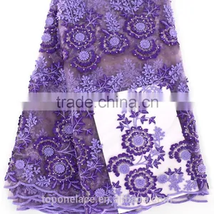 2016 Lastest French Lace African/royal Bule 3d Lace Fabric/african Wedding Lace Fabric thumbnail-5