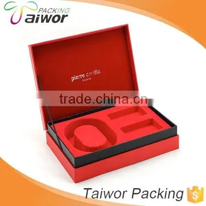 Luxury Bespoke Red Leather Paper Flocked PVC Tray Christmas Cosmetic Gift Box thumbnail-4
