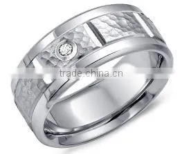 Classic Style Titanium Ring Hammer Surface Cobalt Men Ring Jewelry Factory Price thumbnail-3