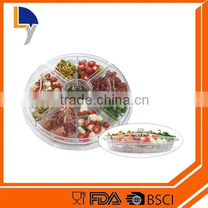 PS Tray With Insert Round Plastic Serving Condiment on Ice thumbnail-1