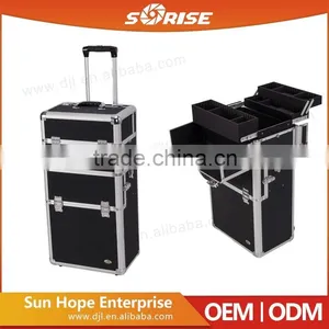 High Quality Lovely 2 In 1 Pull Out Trays Trolley Makeup Case thumbnail-4