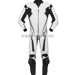 Dark Black And White Color Racing Wear Suits thumbnail-1