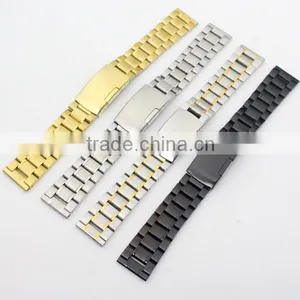 18mm 20mm 22mm 24mm Butterfly Buckle Watch Parts Solid Stainless Steel Band thumbnail-1