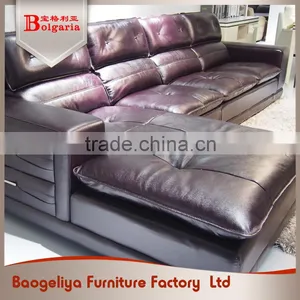 New Design Top Home Furniture Corner Recliner Stanley Leather Sofa India thumbnail-3