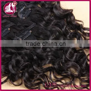 Deep Wave Clip In Human Hair Extensions 100g Full Head Brazilian Virgin Human Hair Clips Ins Extension African American thumbnail-5