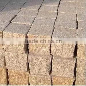 Beige Granite Cube Stone Sawn and Bush-harmmered thumbnail-1