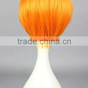 Costume Short Orange Wig With Bangs N377 thumbnail-3