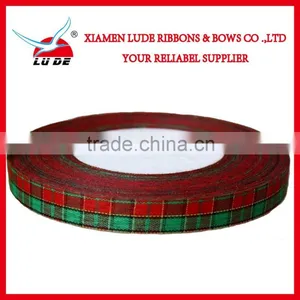 Wholesale Colorful Cheched Ribbon Roll for Gift Packing thumbnail-1