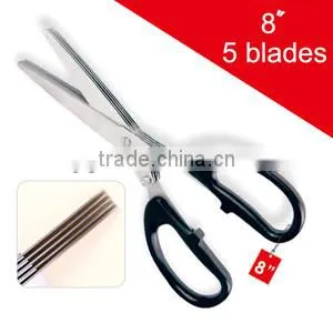 Good Quality 8" Five Blades Plastic Multi-function Kitchen Scissors thumbnail-1