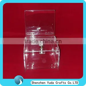 Hot Sale Clear Suggestion Box Acrylic Ballot Box Lockable Donation Box thumbnail-1