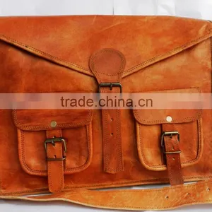 Genuine Leather Satchel Bag,real Goat Leather Office Satchel thumbnail-1