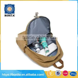 Casual Khaki Big Capacity Men Canvas Backpacks for Wholesale thumbnail-5