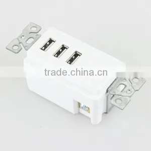 5V/3100mA 3 USB Ports Wall Socket Charger Electrical Power Outlet Panel Plate thumbnail-5