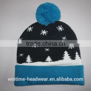 Hot Sale Knitted Christmas Hat Crochet Led Beanie Hats thumbnail-5