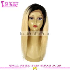 Qingdao Factory Price Brazilian Human Virgin Hair Ombre 613 Blonde Glueless Lace Front Wigs For White Women thumbnail-4