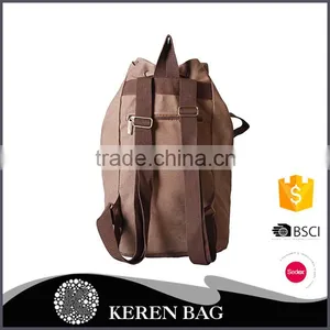 2016 Hot Sale Coffee Abstract Rope Canvas Backpack With Newest Design thumbnail-3