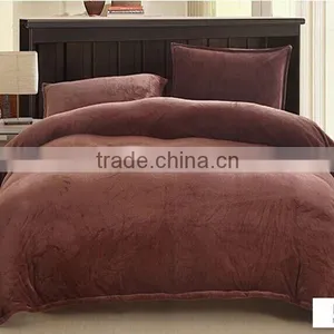 2014 Wholesale Popular Thick Polyester Bright Plain Color Flannel Blanket and Pillow Case thumbnail-3