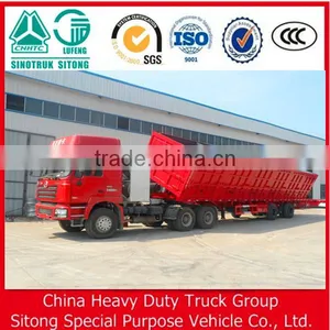 China Heavy Duty Truck Side Wall Tipping Trailer Side Dump Semi Trailer thumbnail-3