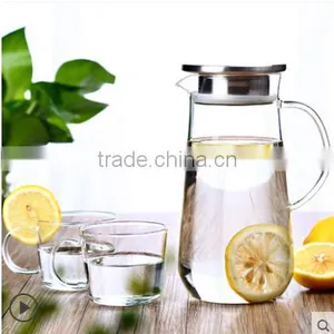 1600ml Clear Glass Water Jug Set With Two Glass Cups thumbnail-6