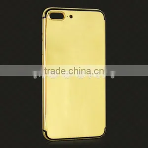 New Gold/rose Gold/platinum Back Cover for IPhone 7 Plus Mirror Gold Housing thumbnail-1