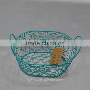 Set of Three Metal Wire Storage Basket With Handle thumbnail-2