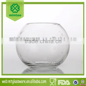 Round Glass Vase With Decorative Flowers/glass Fish Bowl thumbnail-1
