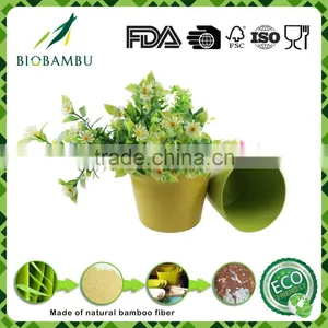 Degradable Inexpensive Customized Bamboo Fiber Flower Pot thumbnail-1