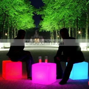 43CM Outdoor Waterproof LED Cube Color Changing Square Bar Seat LED Furniture for Sale thumbnail-1