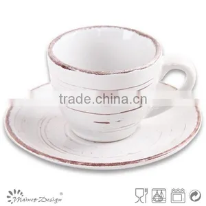 Fashionable Design Ceramic Stoneware Tea Cup and Saucer Modern Coffee Mug and Saucer thumbnail-5