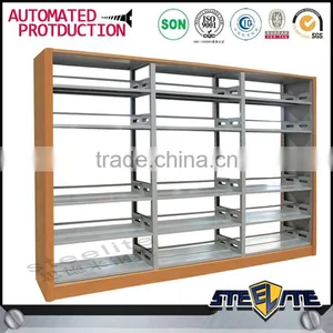 Simple Design Wooden Book Rack Mobile Mass Shelf thumbnail-3