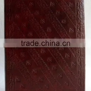 Handmade Genuine Embossed Lady Under Tree Strap Closure Leather Notebook thumbnail-3