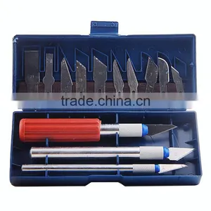 13pcs/set Hobby Knife Set Gravar Burin Carving Tools Set With 3 Handles Sculpture Cutter Utility Knife thumbnail-2