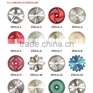 ITO-G-16 TCT Grass Trimmer Weeds Saw Blade Parts For Brush Cutter SK-5 Body and YG8 Tips, Size 230MM*36T and 255mm*40T thumbnail-4