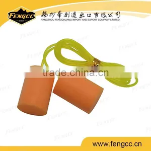 Promotion Orange Color CE Certificate Ear Safety Protection Rectangle PU Foam Earplugs With String thumbnail-1