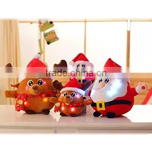 25cm Super Cute Santa Claus Light Up Stuffed Plush Toy As Children's Gifts for Christmas thumbnail-1