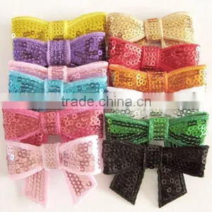 Traditional Magnetic Mullticolor Sequins Hair Bow for the Girls thumbnail-3