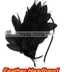 Feather Fascinator Black Feather Headband thumbnail-1