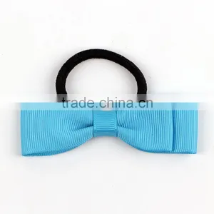 Wholesale Baby Girls Pink Grosgrain Ribbon Elastic Hair Band With Rubber thumbnail-4