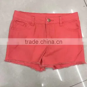 China Stock Garment Suppliers Branded Girls Stretch Denim Shorts thumbnail-1