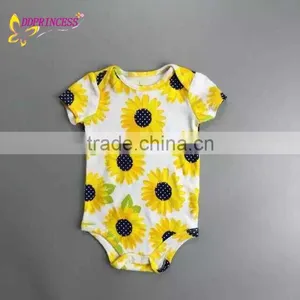 Top Selling Summer Bodysuits For Baby Girls,Girls Rompers With Flower Printed thumbnail-1
