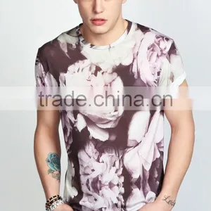 Fashion All Over Floral Sublimation Printing t Shirt thumbnail-1